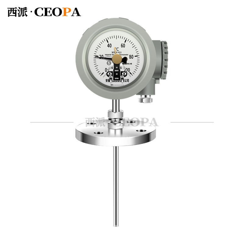 37. WSSX工业双金属温度计(电接点型法兰式)