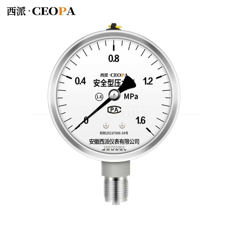 全不锈钢高过压（耐震）安全型压力表YBQHG（N）